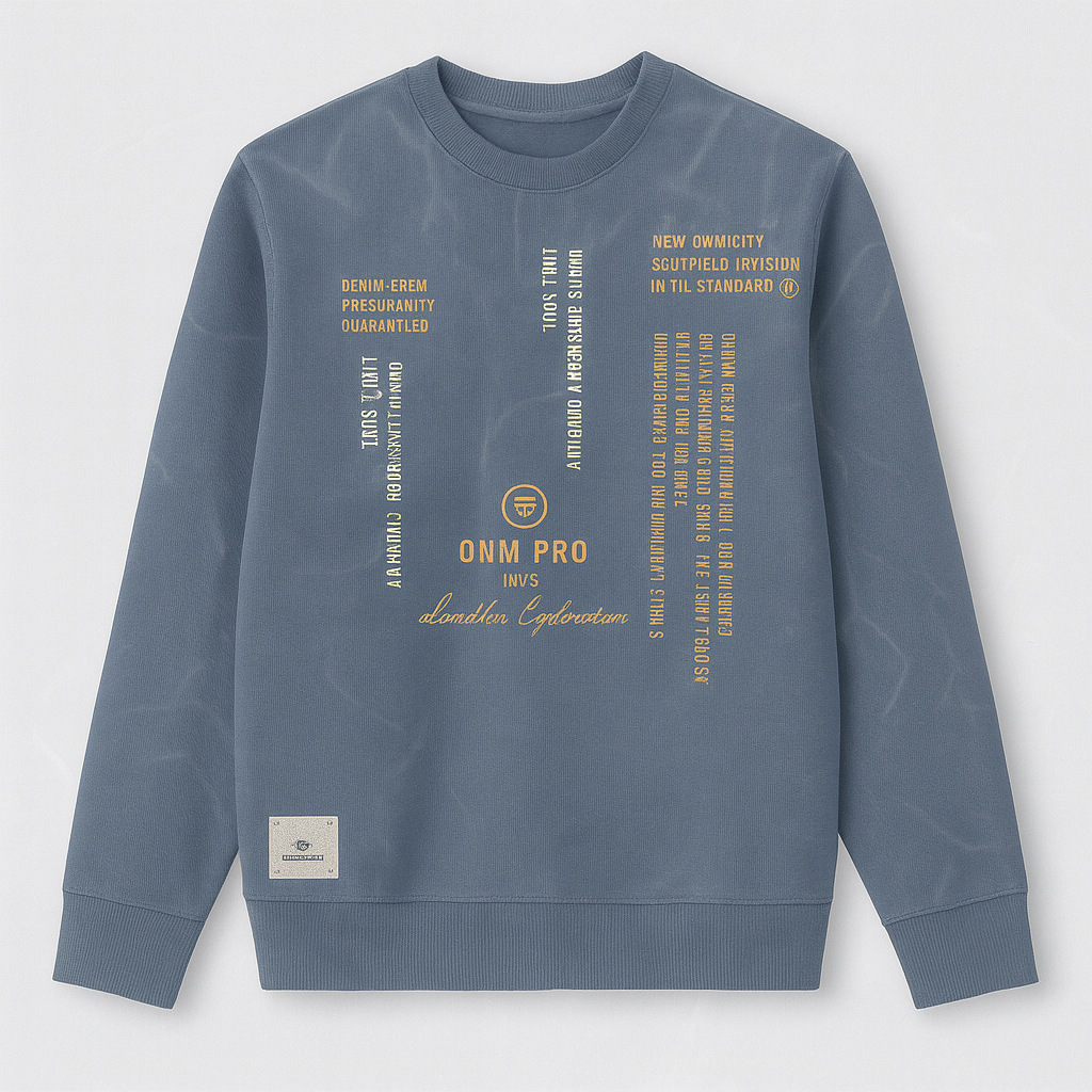 Blue Graphic Crewneck Sweatshirt
