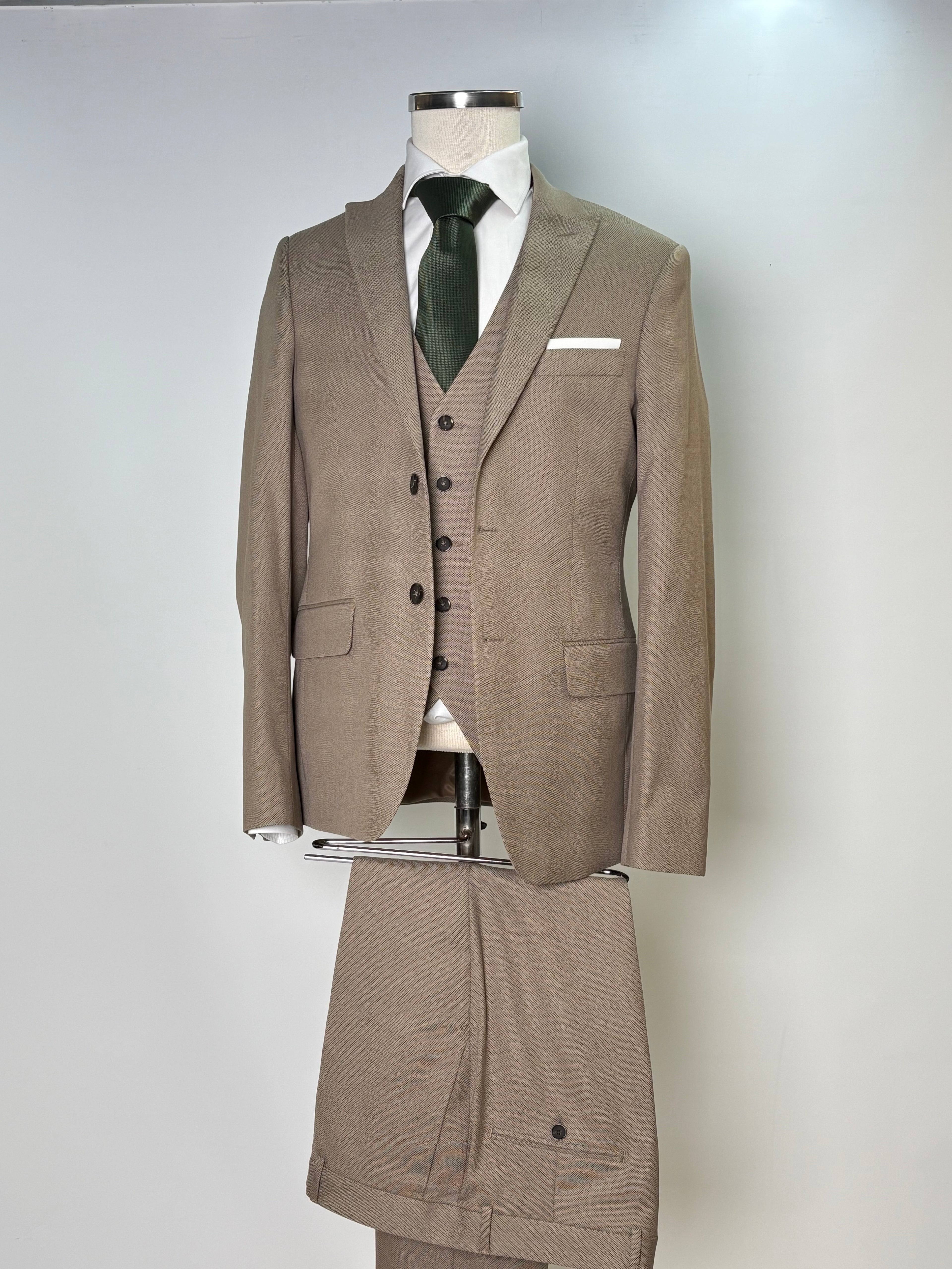 Classic Mocha Vest Suit Set
