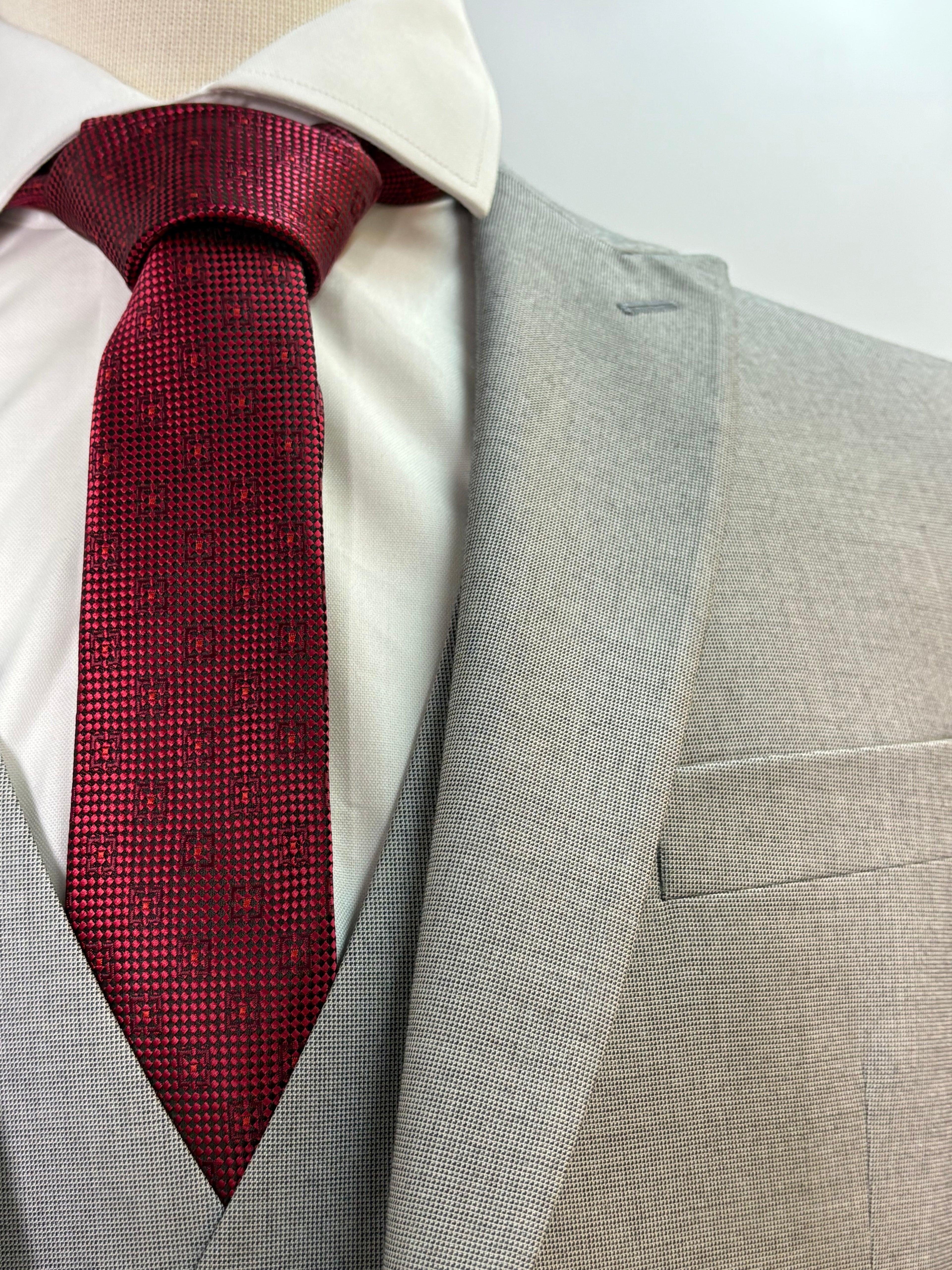 Classic Light Grey Vest Suit Set