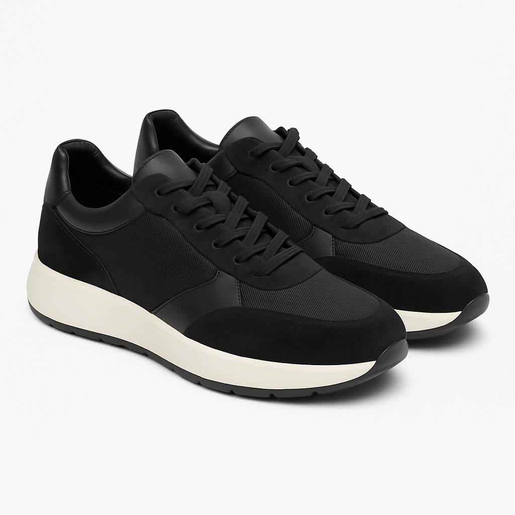 Taupe Suede Lace-Up Sneakers – Contrast Sole Edition