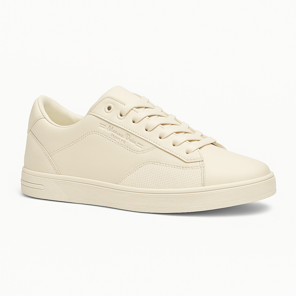Minimalist Cream Leather Sneakers