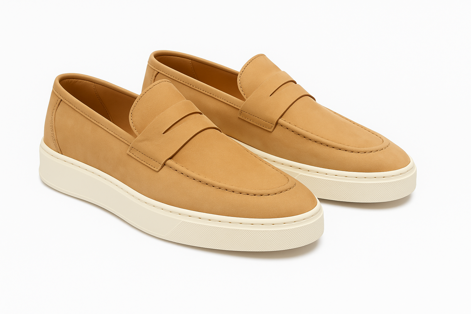 Classic  Leather Loafers – White Sole Edition