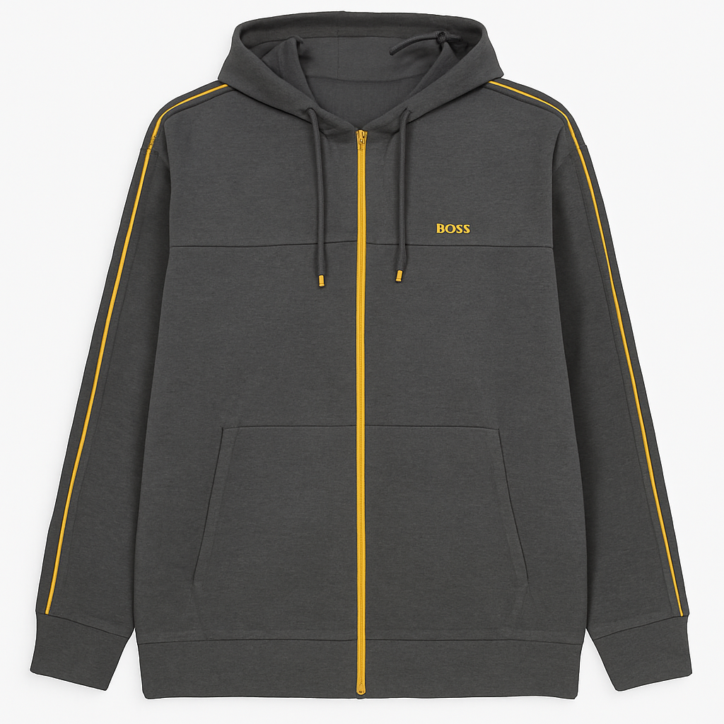 Hugo Boss  Zip-Up Hoodie with Gold Accents