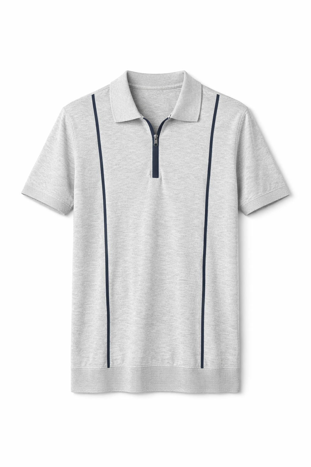 Light Grey Zip Polo