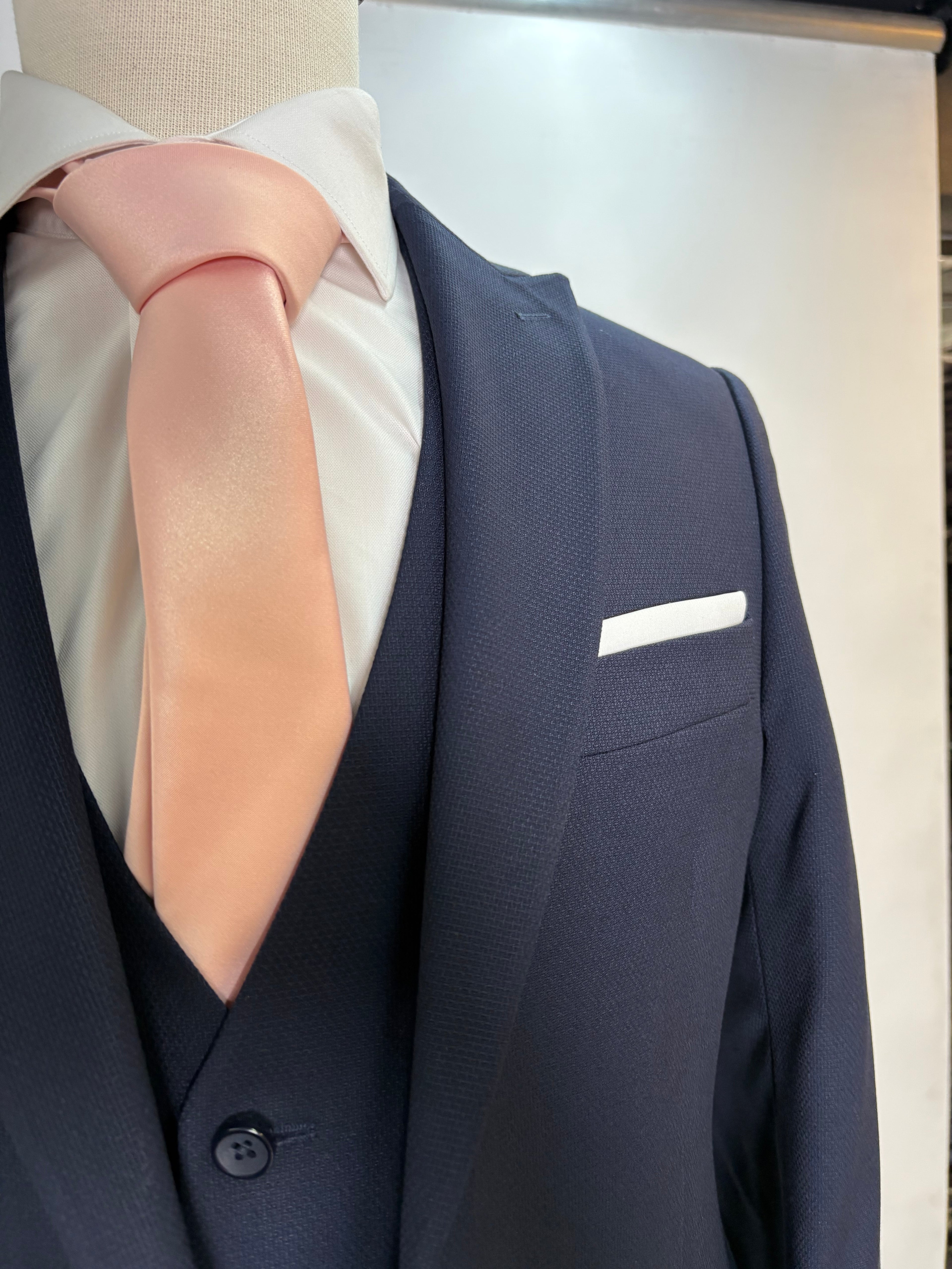 Classic Navy Blue Vest Suit Set