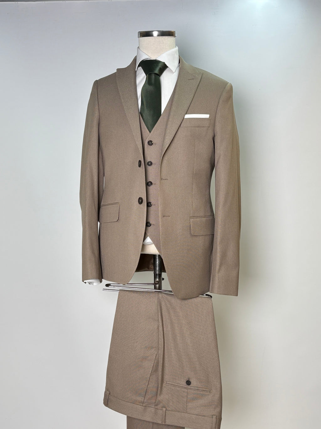 Classic Mocha Vest Suit Set
